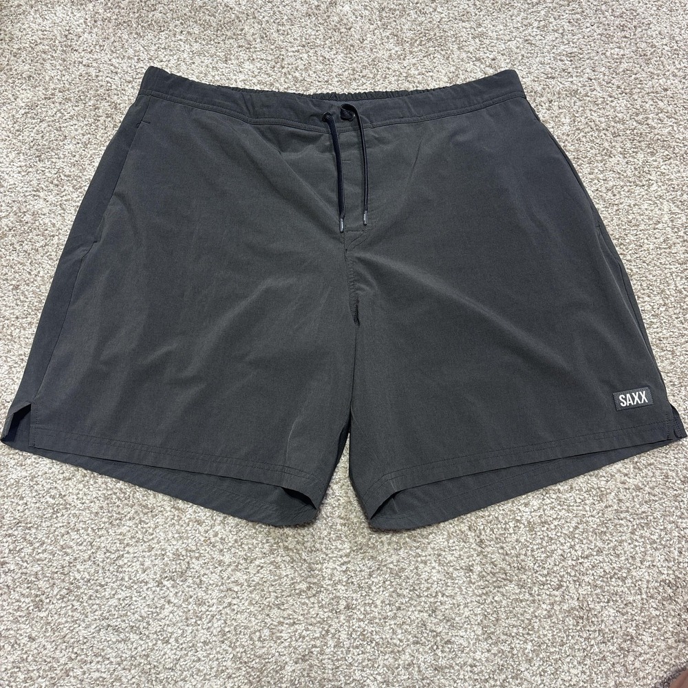 SAXX Sport 2 Life 2N1 Shorts Mens 2XL Gray 7 Inseam Lined Athletic Running Gym